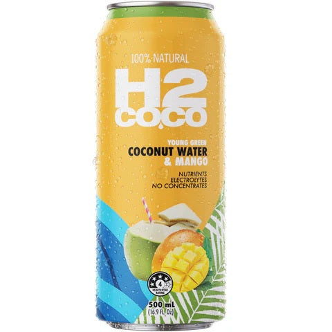 H2Coco Coconut Water & Mango 500ml X 12 Cans
