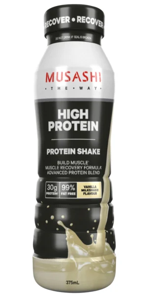 Musashi High Protein Vanilla Milkshake 375ml X 6 Bottles