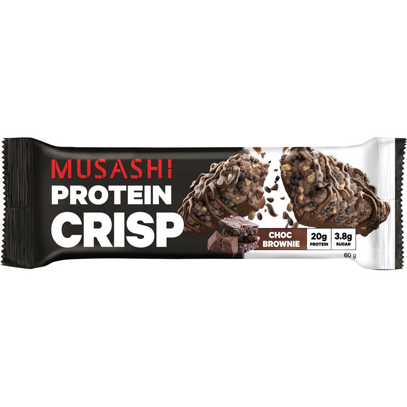 Musashi Protein Crisp Choc Brownie 60g x 12 Bars