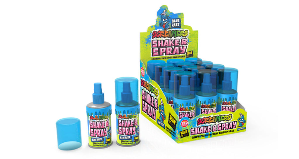 Screamers Shake and Spray Blue Razz 60ml x 12 Units