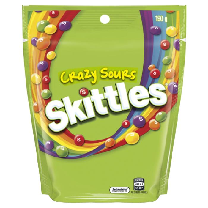 Skittles Crazy Sour 190g X 12 Bags