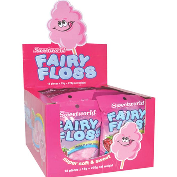 Sweetworld Fairy Floss Strawberry 15g X 18 Units Remas Distributions