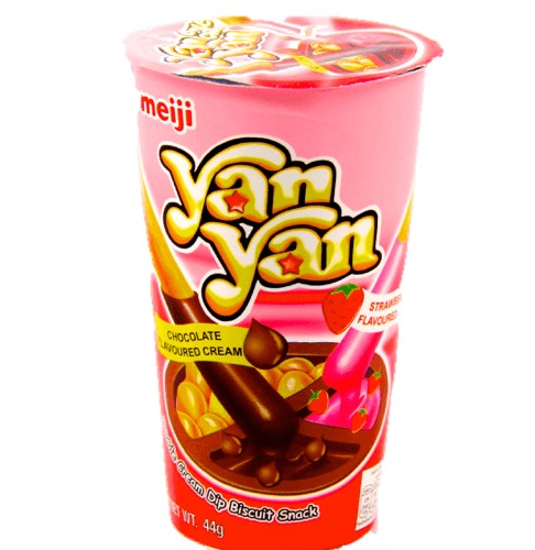 Yan Yan Chocolate & Strawberry Dip Biscuit Snack 50g X 10 Units