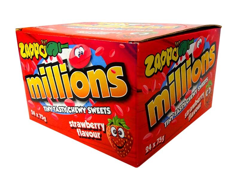 Zappo Millions Strawberry 75g X 24 Pcs
