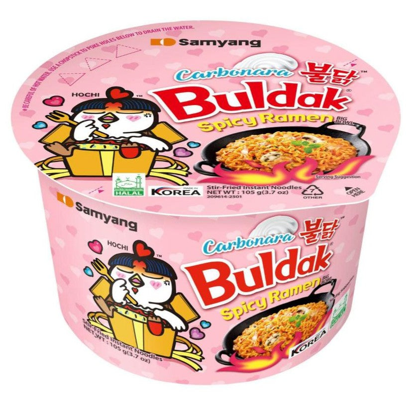 Samyang Buldak Hot Chicken Carbonara Ramen 105g X 6 Big Bowls