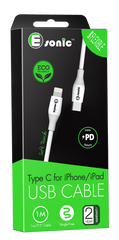 05180 E Sonic Type C to Lightning Cable White 1 Box x 5 Units