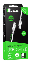 05197 E Sonic Type C to Type C Cable White 1 Box x 5 Units