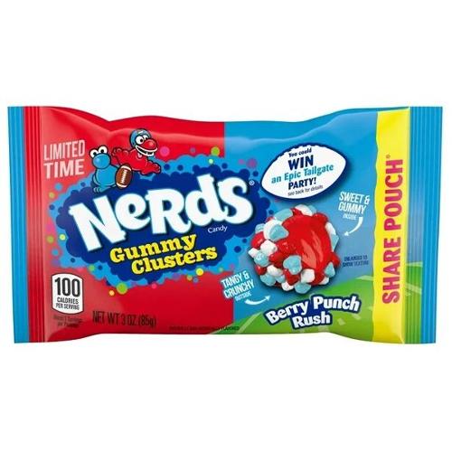 US Nerds Berry Punch Rush Gummy Clusters Share Pack 85g X 12 Packs