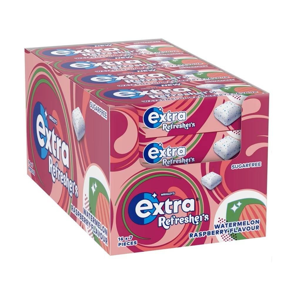 UK Extra Refreshers Watermelon & Raspberry 7pcs X 16 Units
