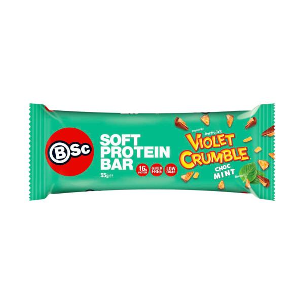 BSC Soft Protein Bar Violet Crumble Choc Mint 55g X 12 Bars