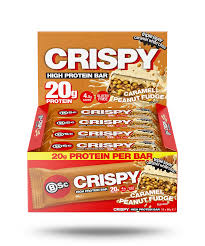 BSC Crunchy Protein Bar Caramel Peanut Fudge 60g X 12 Bars