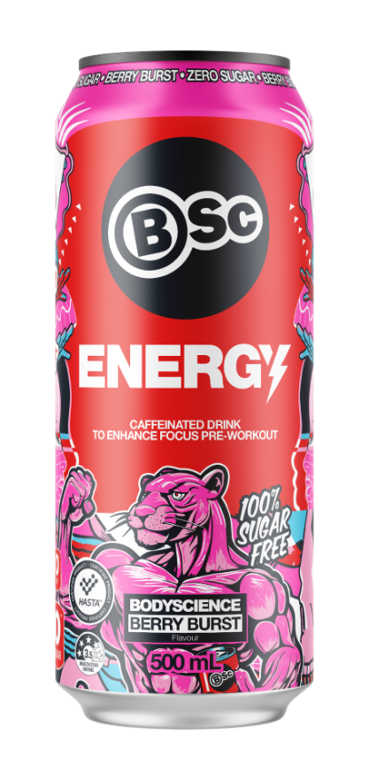 BSC Berry Burst Flavour Energy Drink 500ML X 12 Cans