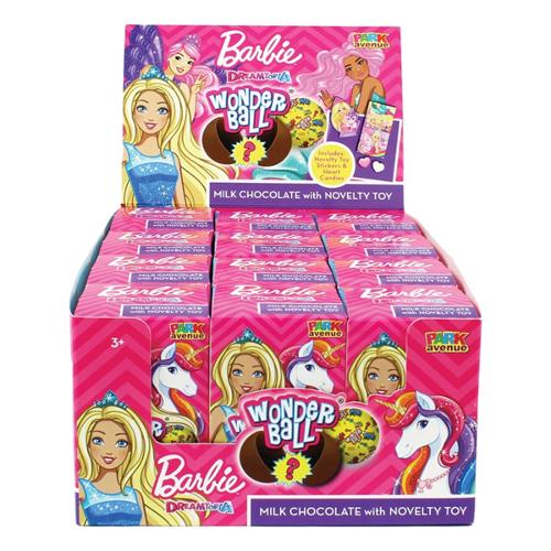 Toy Barbie Milk Chocolate Wonderball 25g X 12 Units