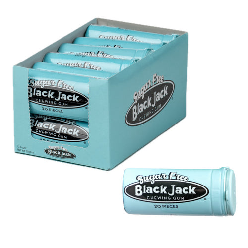 US Black Jack  Sugar Free Gum Tubes 20pcs x 12 Units