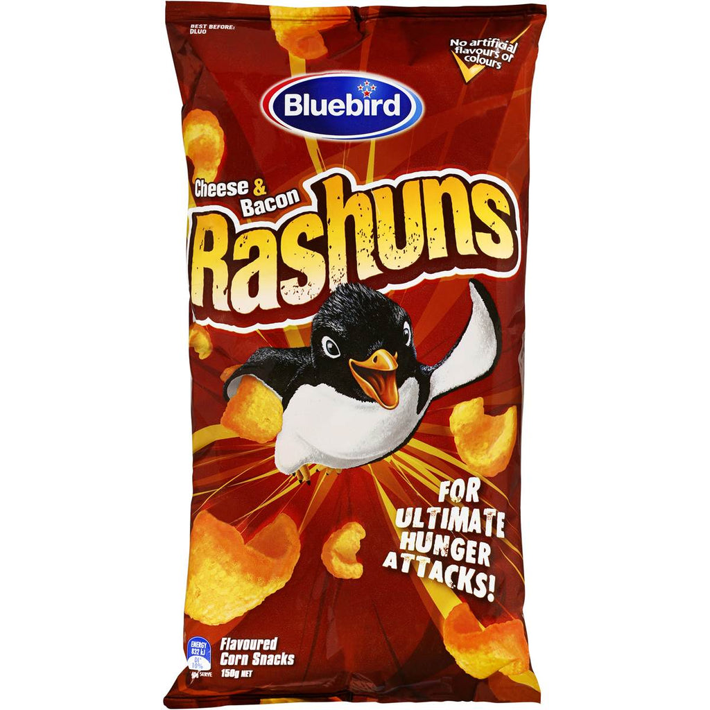 NZ Bluebird Rashuns Corn Snack 150g X 16 Units