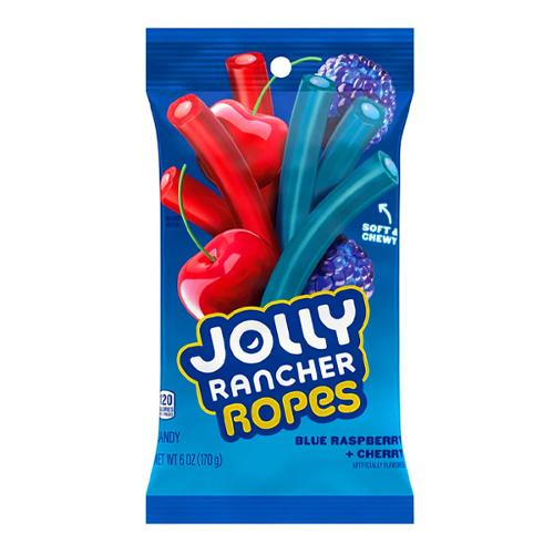 Jolly Rancher Ropes Blue Raspberry and Cherry 170g x 12 Units