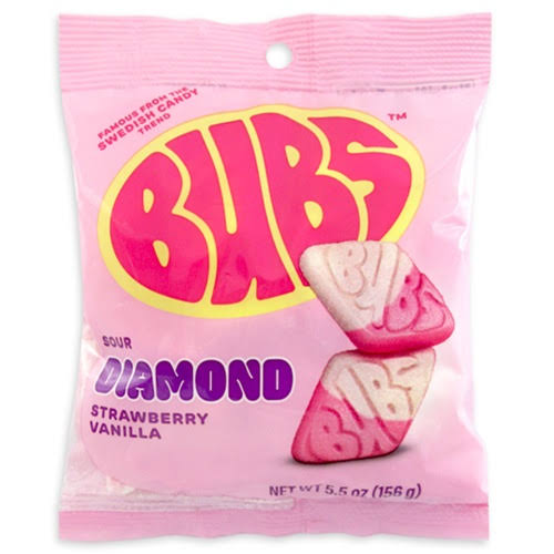 Bubs Sour Diamond Strawberry Vanilla 156g X 8 Units