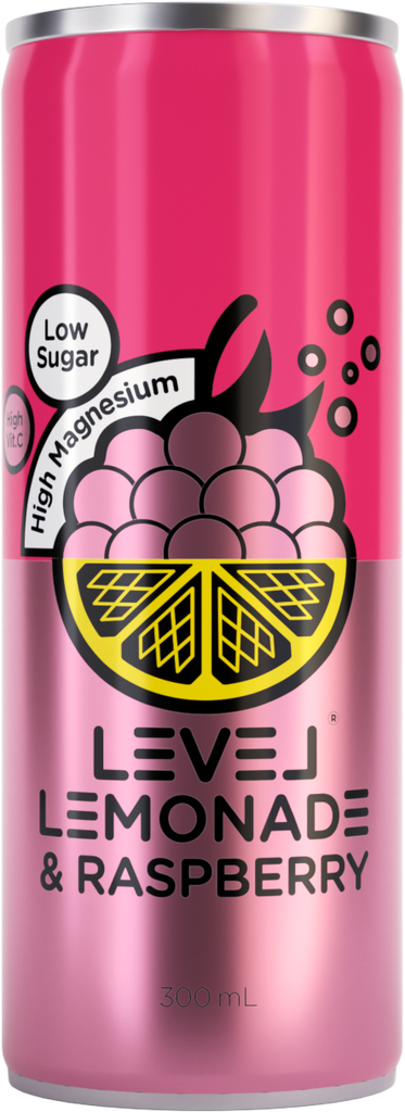 Level Lemonade Raspberry 300ml X 12 Cans