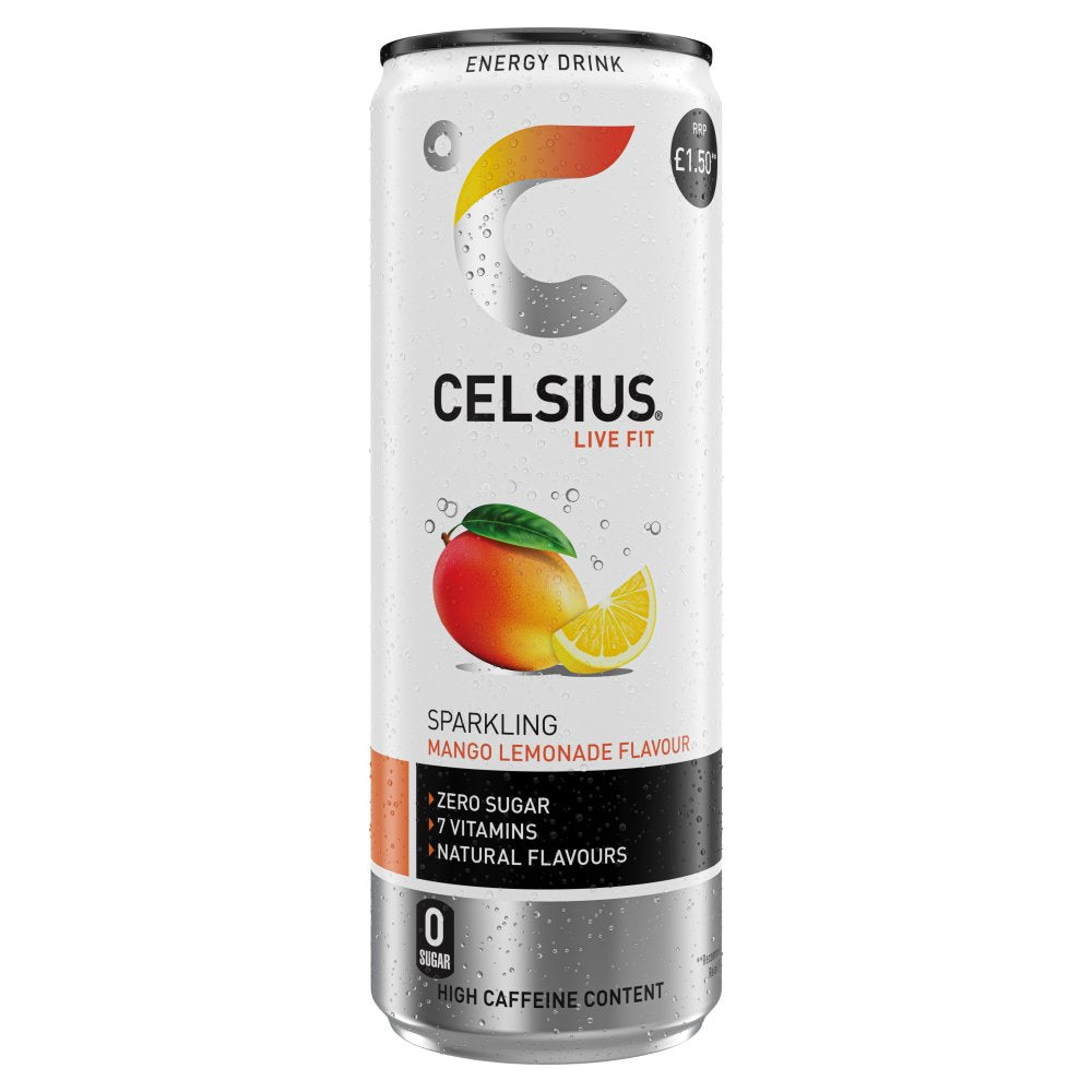 Celsius Mango Lemonade 355ml X 12 Cans