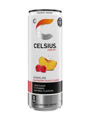 Celsius Raspberry & Peach 355ml X 12 Cans