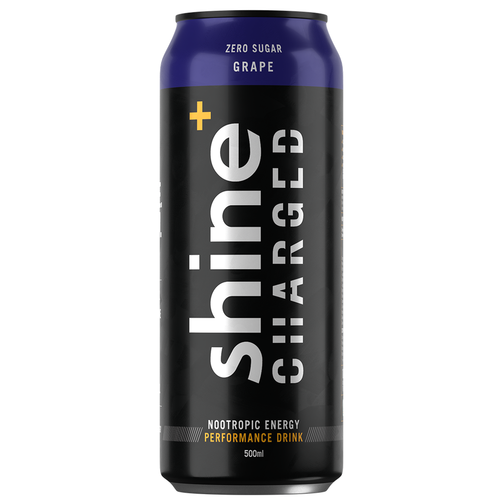 Shine+ Charged Grape Energy Drink 500ML x 12 Cans