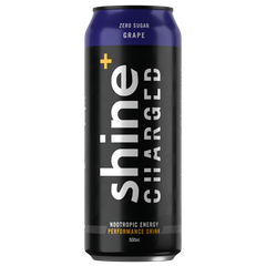 Shine+ Charged Grape Energy Drink 500ML x 12 Cans