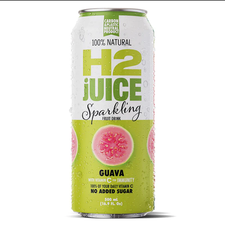 H2Juice Sparkling Fruit Drink Guava 500ML X 12 Cans