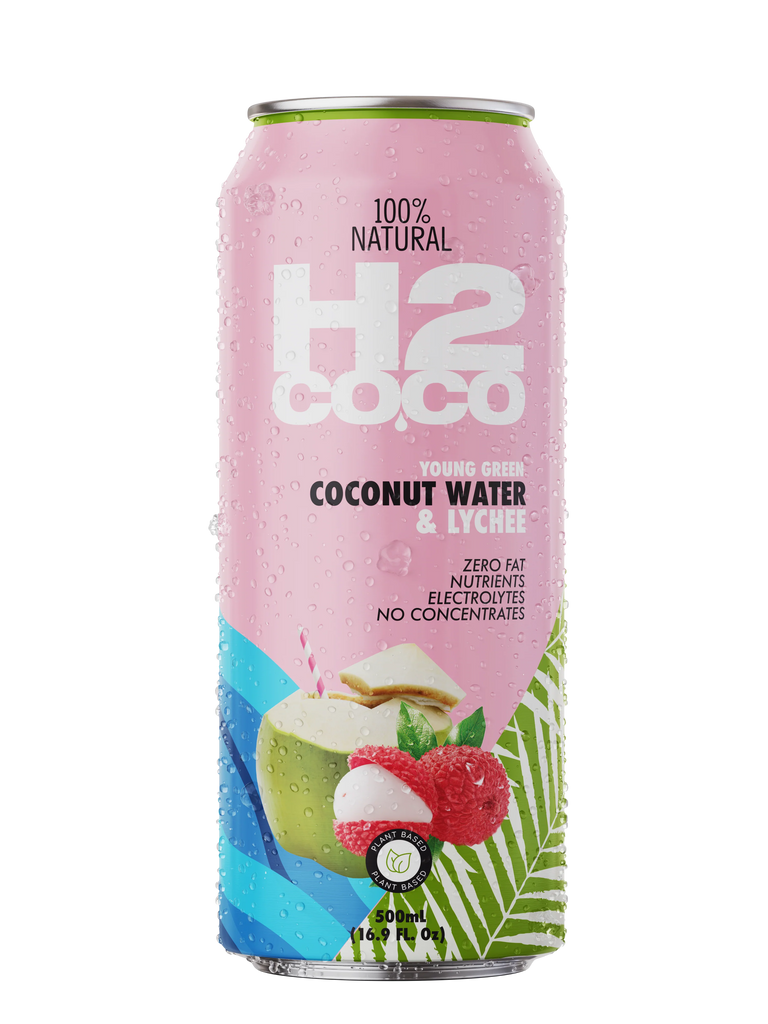 H2Coco Coconut Water and Lychee 500ml X 12 Cans