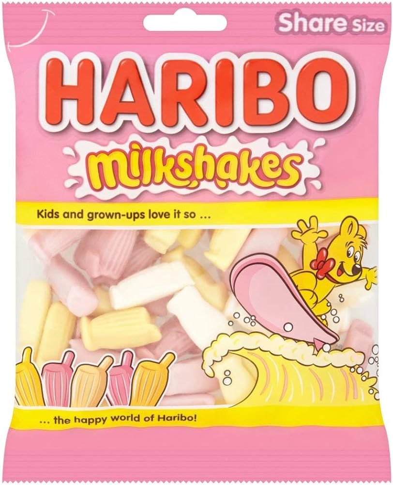 UK Haribo Milkshakes 140g X 12 Bags
