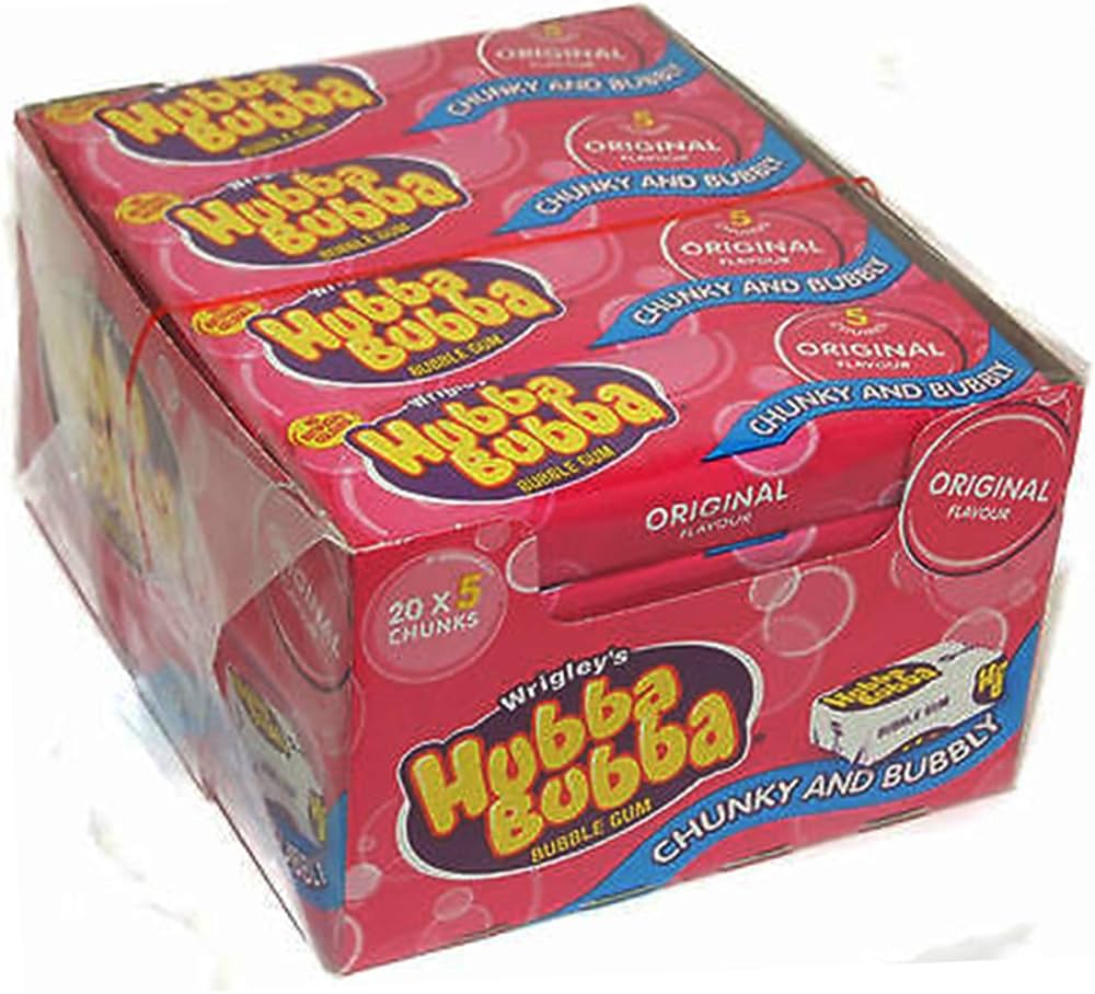 UK Hubba Bubba Chunky and Bubbly Outrageous Original 5 Pieces X 20 Units