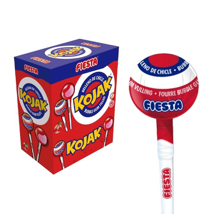 Kojak Bubblegum Filled Lollipop Cherry 15g X 100 Units