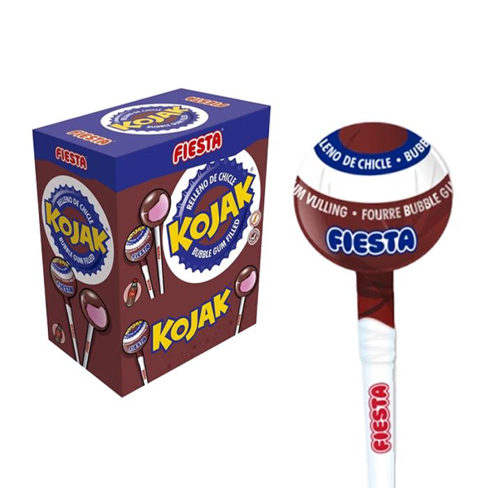 Kojak Bubblegum Filled Lollipop Cola 15g X 100 Units