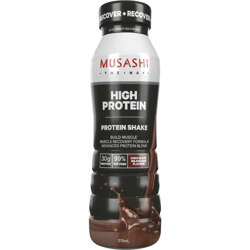 Musashi High Protein Chocolate Milkshake  375ml X 6 Bottles