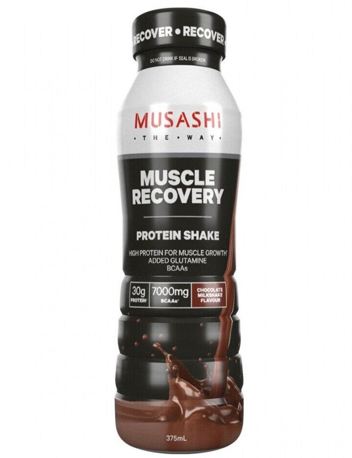 Musashi Protein Shake Chocolate Muscle Recovery 375ml X 6 Bottles