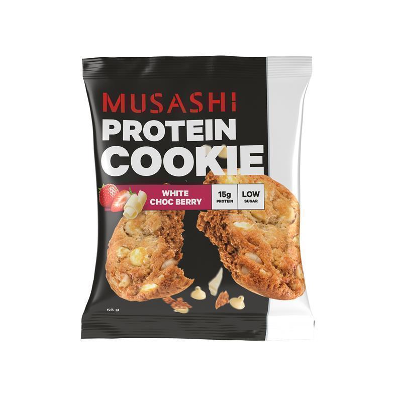 Musashi Protein Cookie White Choc Berry 58g x 12