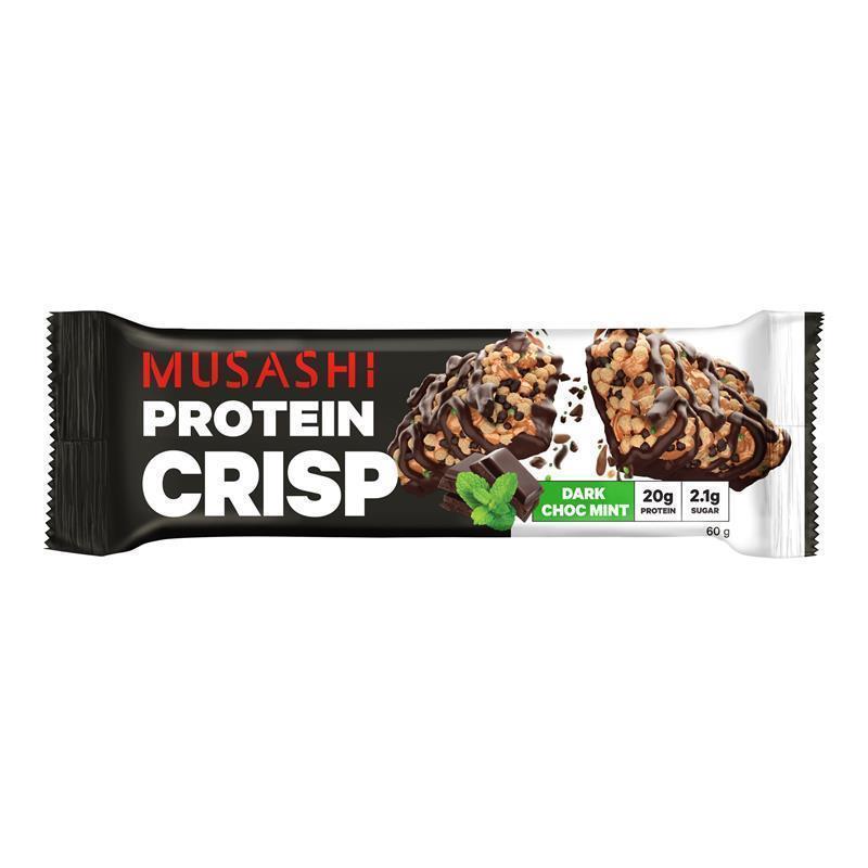 Musashi Protein Crisp Dark Choc Mint 60g x 12 Bars