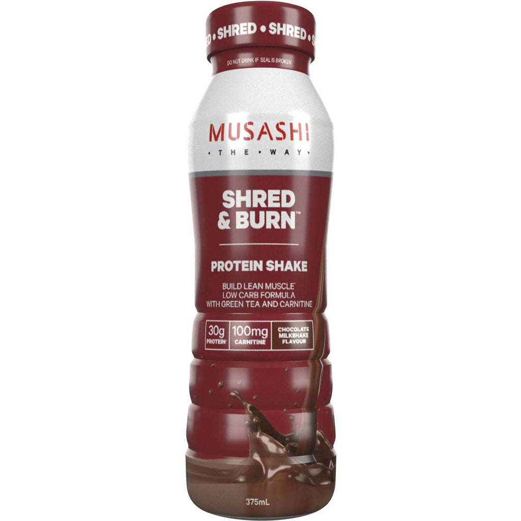Musashi Protein Shake Chocolate Shred and Burn 375ml X 6 Bottles