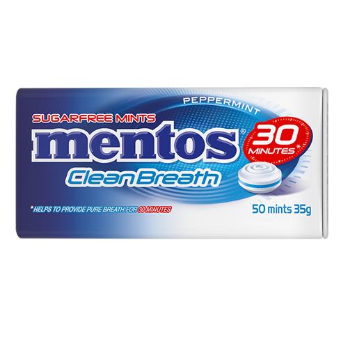 Mentos Clean Breath Mint Peppermint 35g x 12 Units