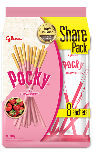 Pocky Share Pack Strawberry 168g X 5 Bags (8 Sachets Per Bag)