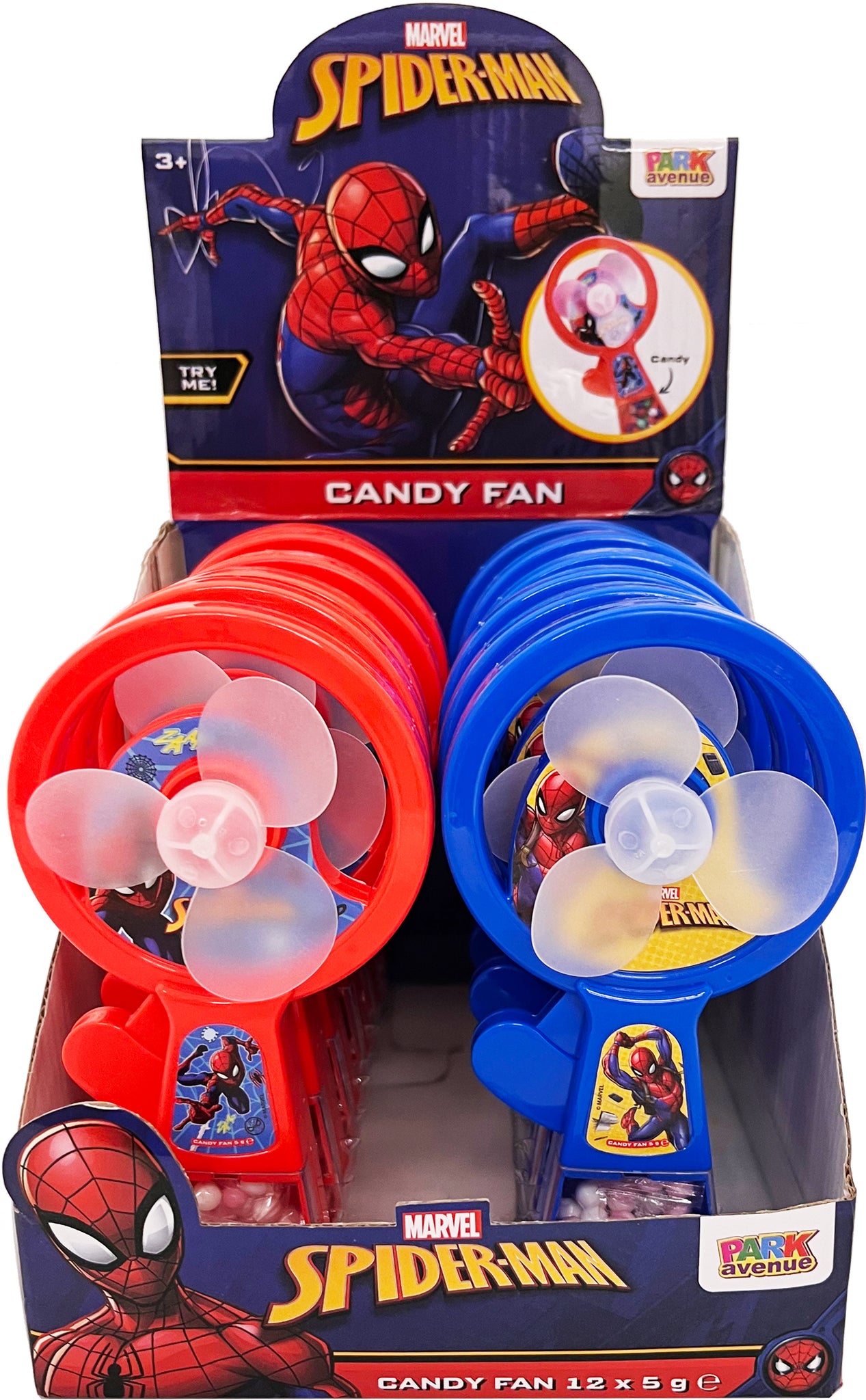Tech Candy Fan Toy Spiderman Candy Fan 5g X 12 Units | Remas Distributions Pty Ltd