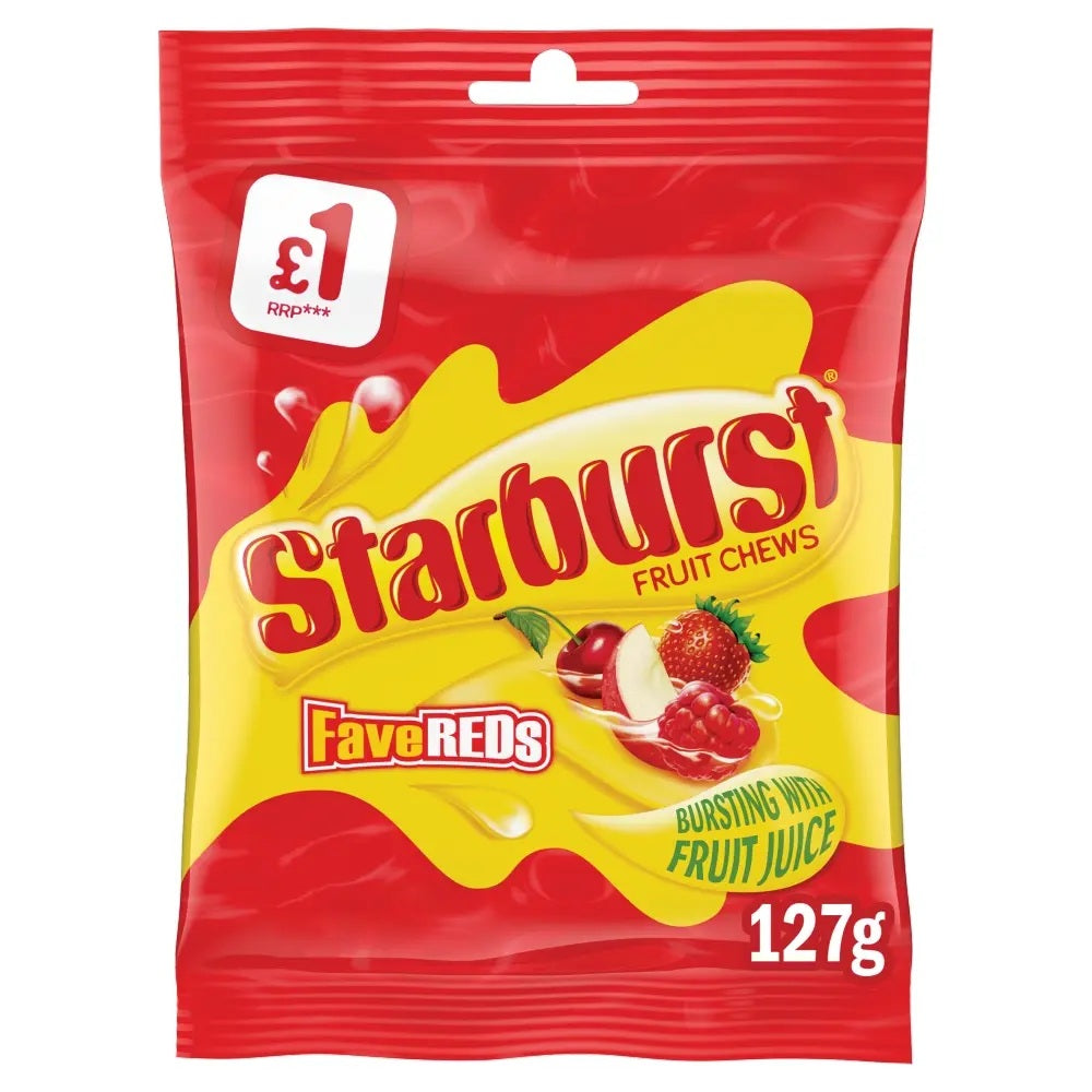 Starburst Fave Reds 127g x 12 Bags