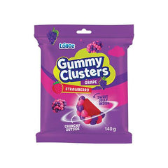 Lolloz Gummy Clusters Strawberry Grape 140g X 12 Bags