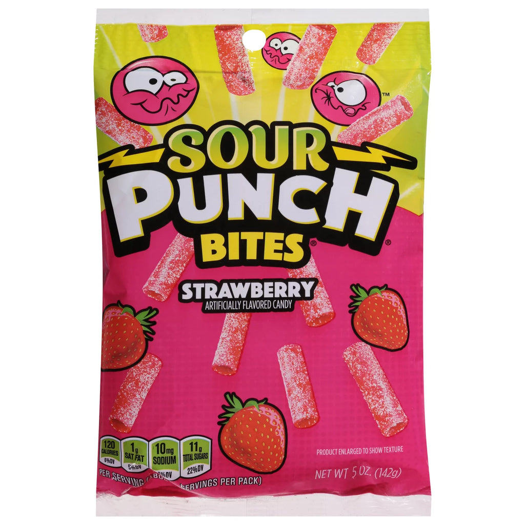 Sour Punch Strawberry Bites 141g X 12 Bags