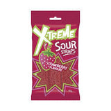 X-Treme Strawberry Sour Straps 160g x 12 Bags