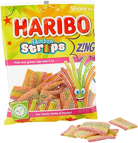 UK Haribo Rainbow Strips 130g X 12 Bags