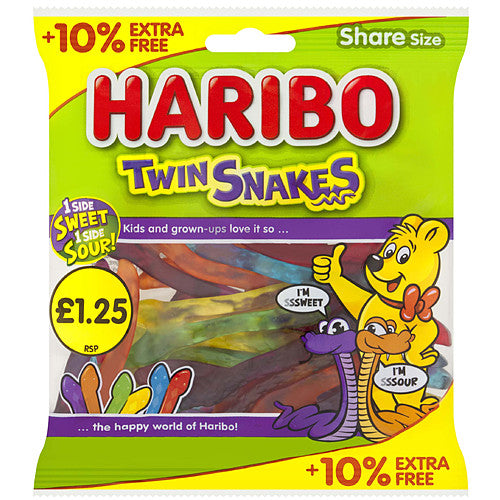 UK Haribo Twin Snakes 154g X 12 Bags