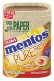 UK Mentos Pure Fresh Gum Paper Bottles Tropical 100g X 6 Units