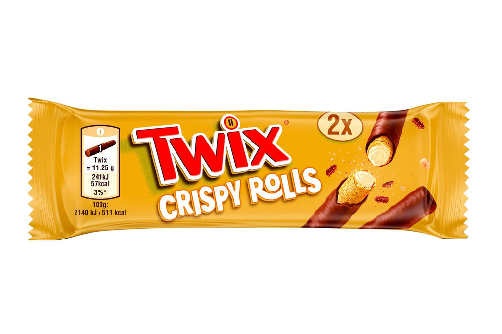 UK Twix Chocolate & Caramel Crispy Rolls 22.5g X 24 Bars
