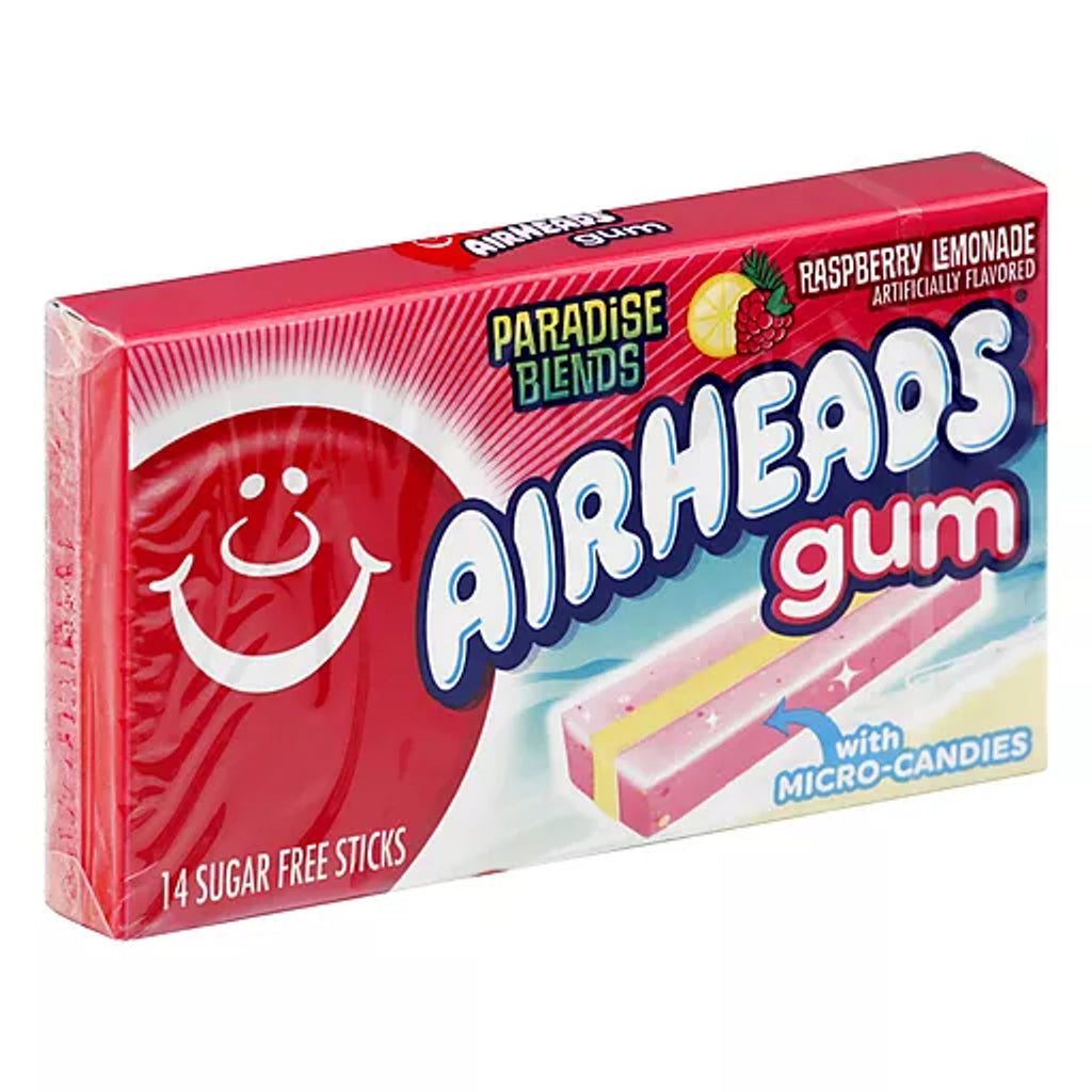 US Airheads Gum Raspberry Lemonade 14 Sticks x 12 Units