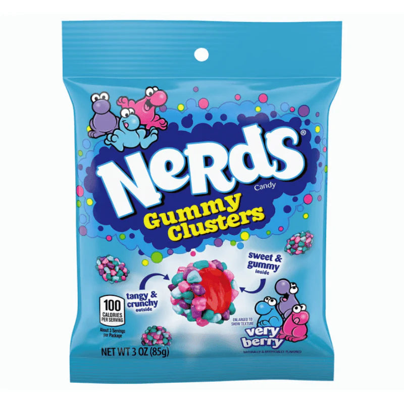 US Nerds Gummy Clusters Very Berry 85g X 12 Bags